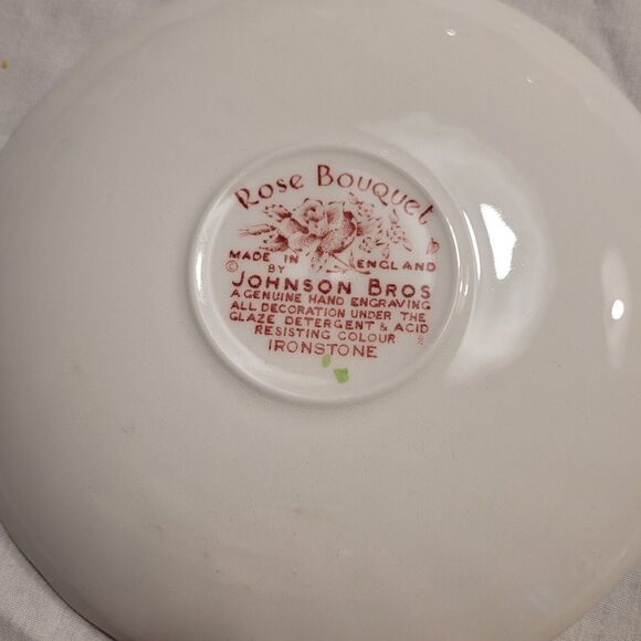 4 Johnson Bros Teacup Saucers 5.75" Rose Bouquet England Ironstone Vintage - Picture 6 of 6